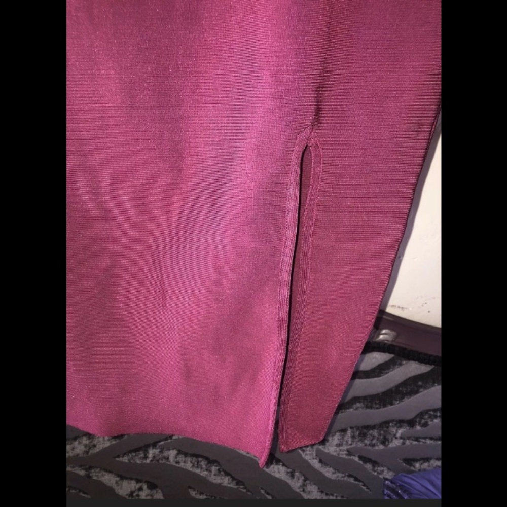 Missguided Off Shoulder Burgundy Bandage Dress NWT Size 8 - Picture 6 of 10